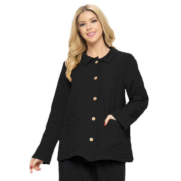 Waffle Jacket in Black - SW231-BLK