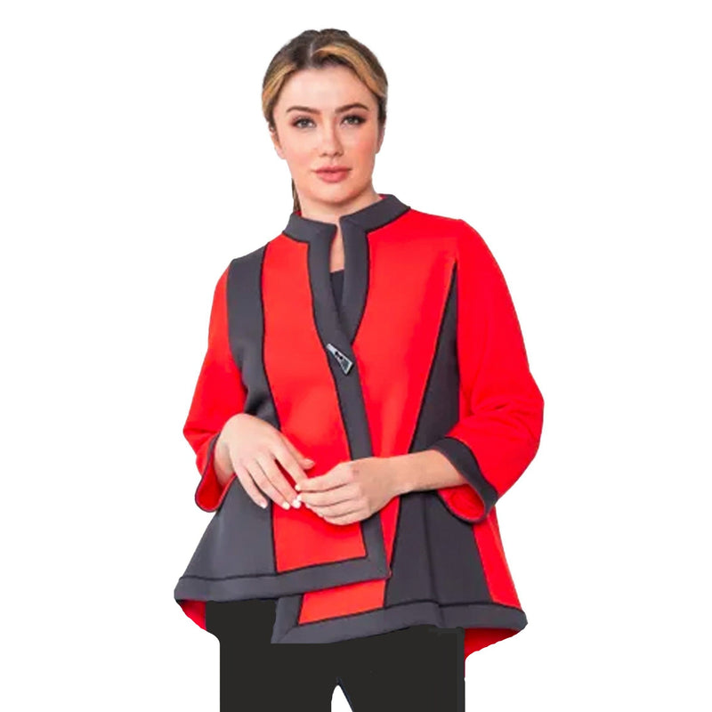 IC Collection Colorblock Merrow Jacket in Red - 4990J-RD Med & XL Only