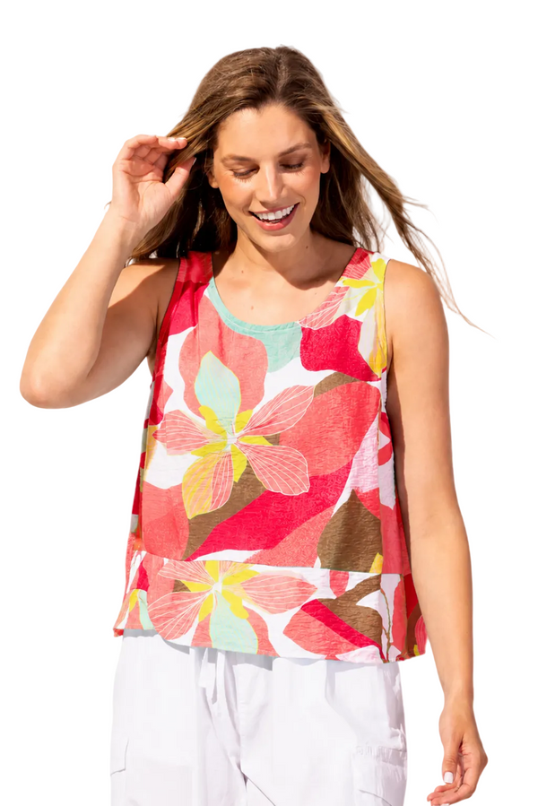 Lightweight Floral-Print Tank Top - 35517