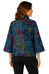 Color Block Floral Jacket In Multi - 5140