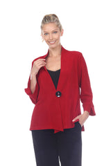 Short High-Low One-Button Jacket in Red -  2006-RD