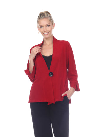 Short High-Low One-Button Jacket in Red -  2006-RD