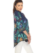 Citron Dragonflies, Butterflies & Floral Print Blouse  - 2030DLT