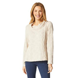 Textured Cowl-Neck Knit Top - 20716