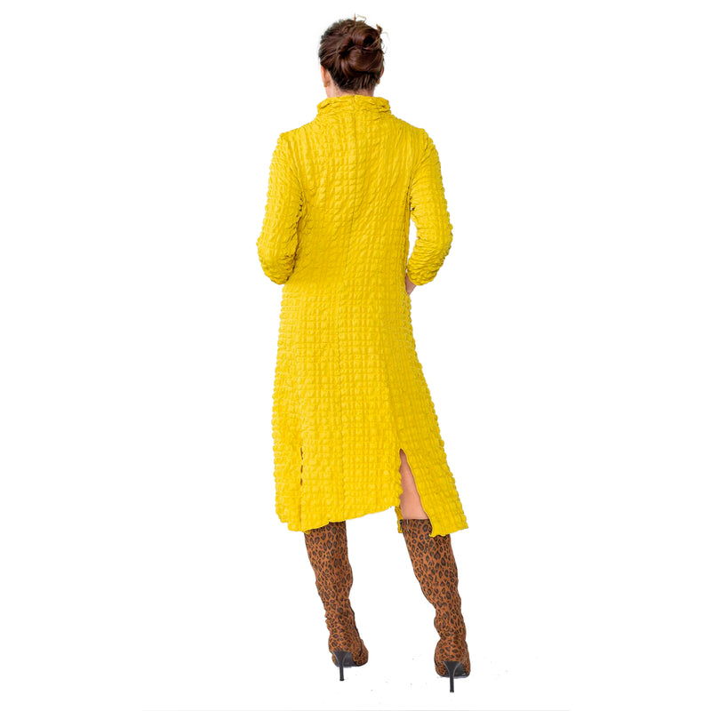 IC Collection Pucker Weave Midi Dress in Mustard - 6000D-MST