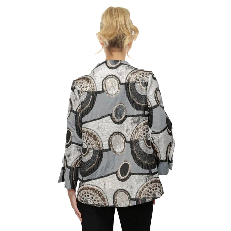 Asymmetric Metallic Brocade Jacket - 7762J