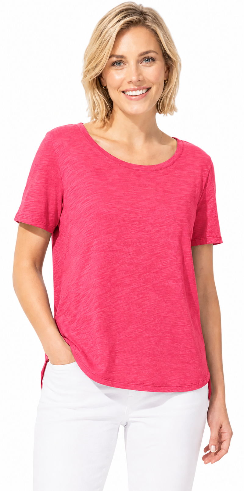 Soft Peruvian Cotton Slub V-Neck Tee - 10003