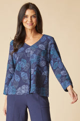 Leaves Inverted Pleat Top - 21002