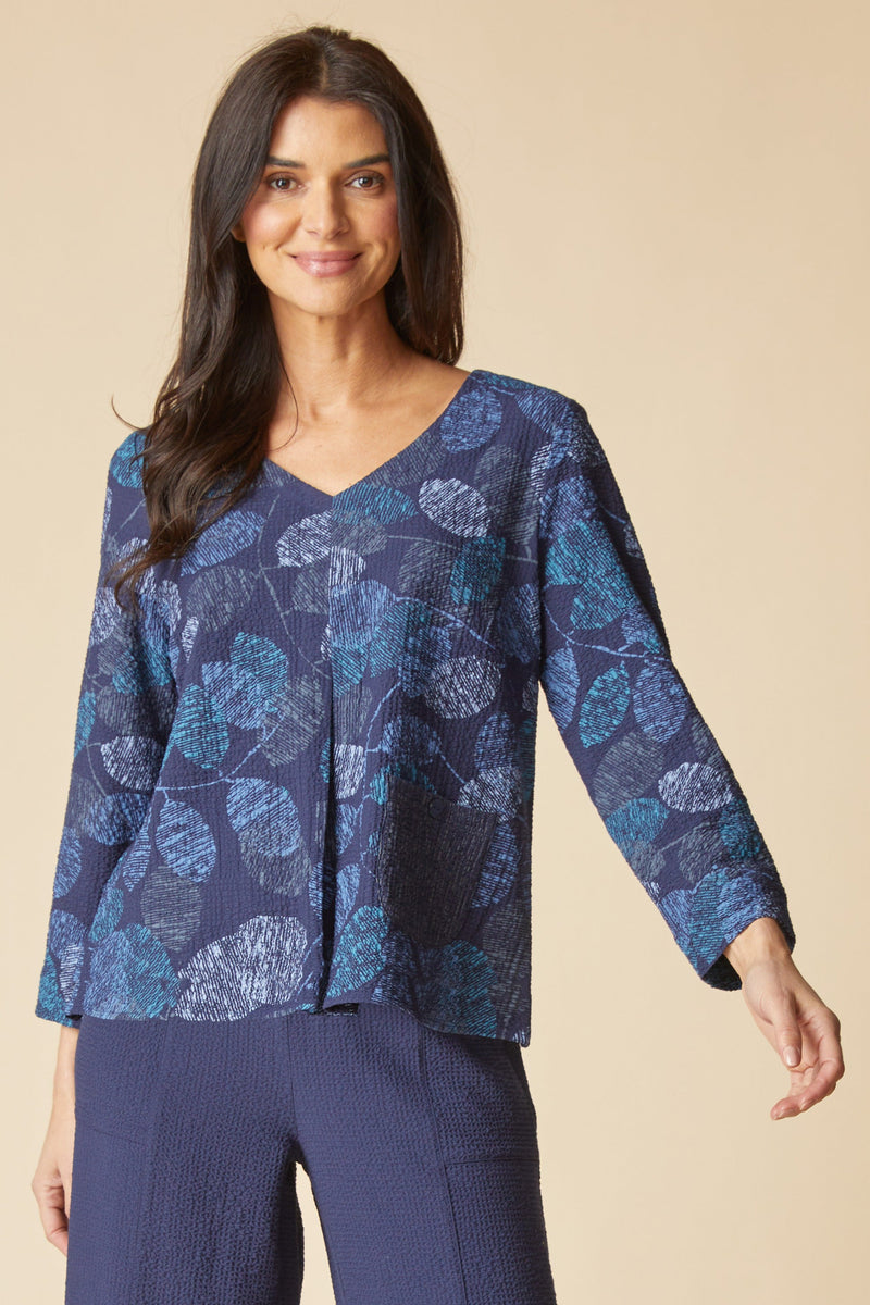 Leaves Inverted Pleat Top - 21002