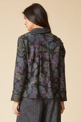 Habitat Crinkle Crepe Leaves Shirt Jacket - BLACK - image 3