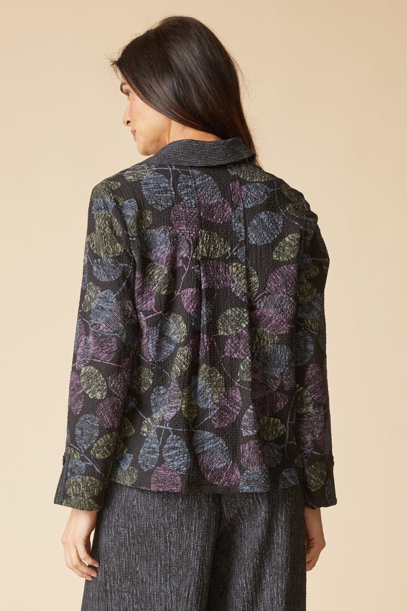 Habitat Crinkle Crepe Leaves Shirt Jacket - BLACK - image 3