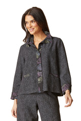 Habitat Crinkle Crepe Leaves Luna Jacket - BLACK - image 1