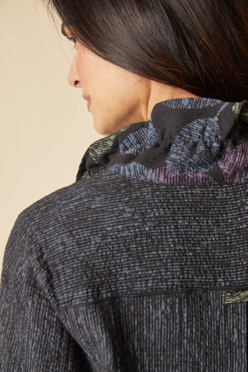 Crinkle Crepe Leaves Luna Jacket - 21048