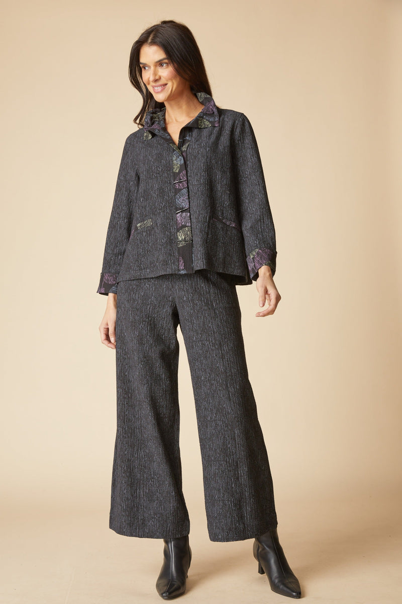 Crinkle Crepe Leaves Luna Jacket - 21048