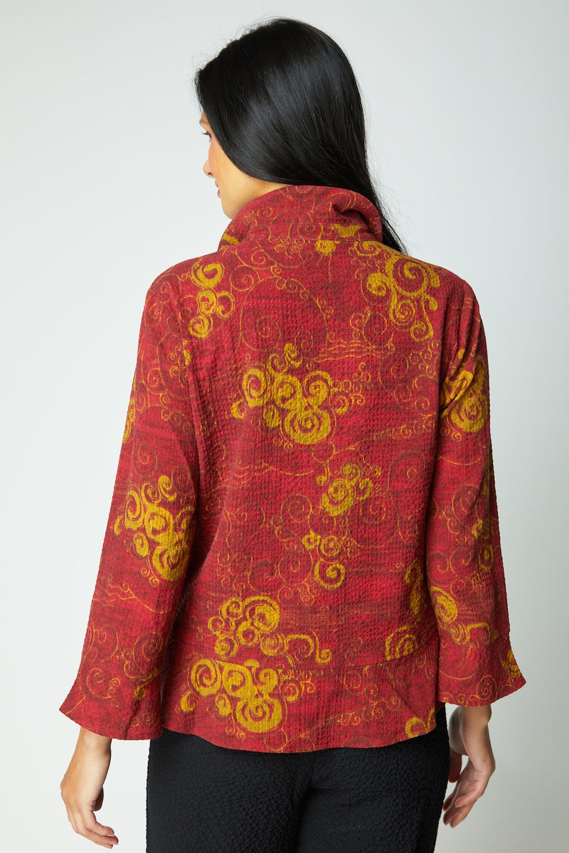 Woodblock Flounce Top - 21422