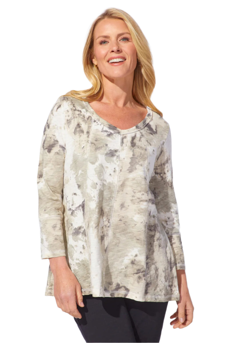 Mineral Dye Cotton Slub Freedom V-Neck - 21431