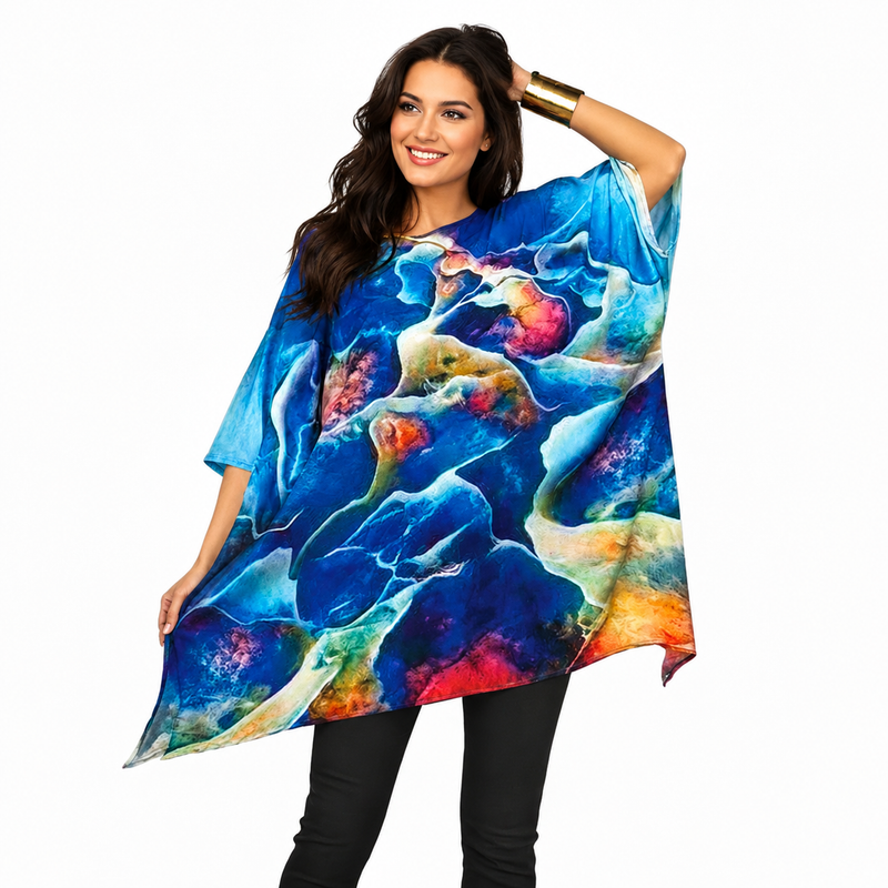 O'Keefe-Inspired Silky Pullover in Multi - NT-44-O'K