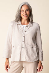 Pasadena Knit Stripe Button Front Shirt - 21536 - Size M