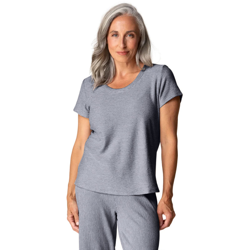 Pasadena Knit Striped Cotton Tee - 21539