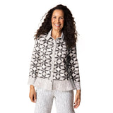 Crinkle Crepe Floral Mix Flounce Shirt - 21622