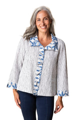 Crinkle Crepe Floral Mix Luna Jacket - 21648