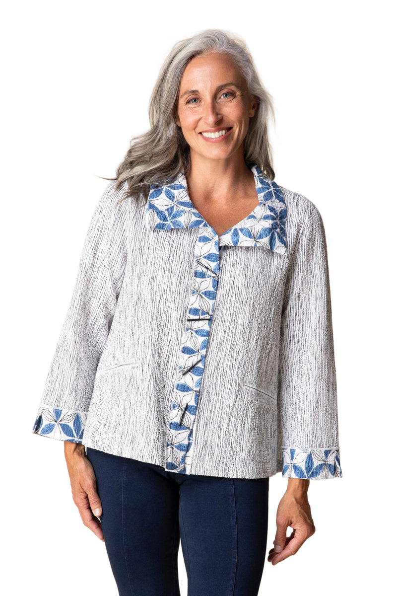 Crinkle Crepe Floral Mix Luna Jacket - 21648