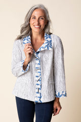 Crinkle Crepe Floral Mix Luna Jacket - 21648
