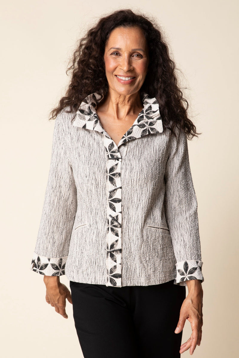 Crinkle Crepe Floral Mix Luna Jacket - 21648 - Sizes S & XXL