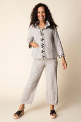 Crinkle Crepe Floral Mix Luna Jacket - 21648