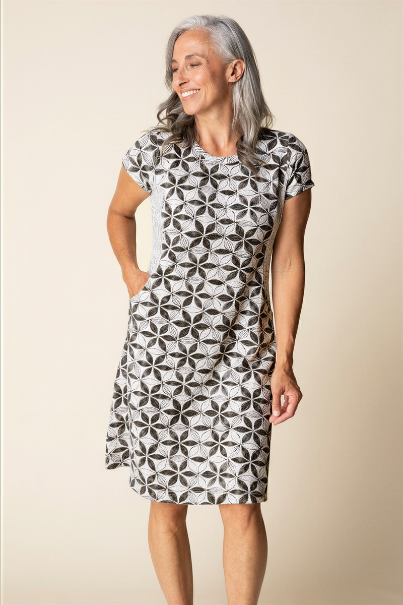 Crinkle Crepe Floral Mix Astrid Dress - 21684