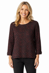 Textured Mosaic Top in Wine - 21748