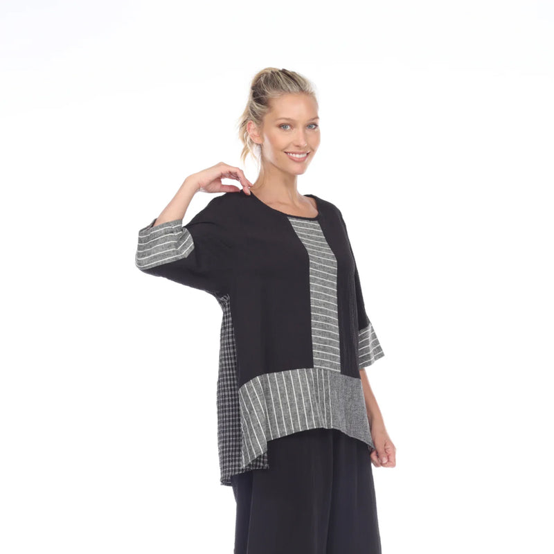 Easy Wear High-Low Striped Tunic Top - 2175