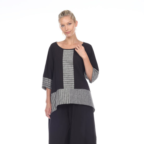 Easy Wear High-Low Striped Tunic Top - 2175