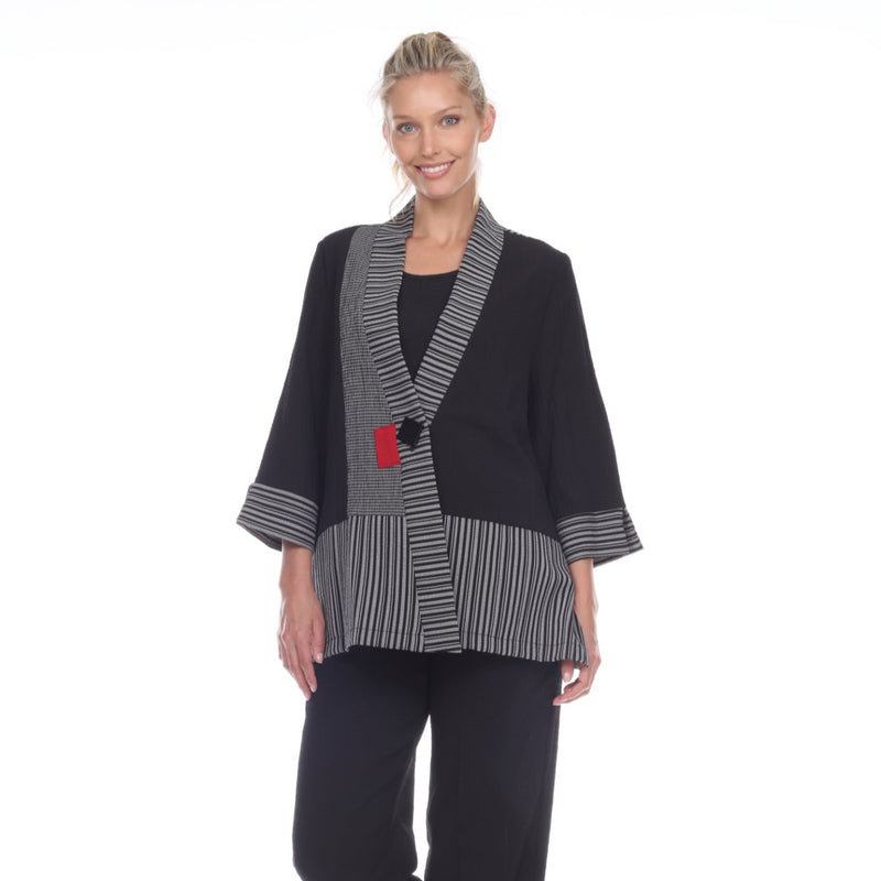 Moonlight Mixed-Media One-Button Jacket - 2176