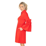 Bow Sleeve High Collar Jacket/Dress in Red - 4747J-RD