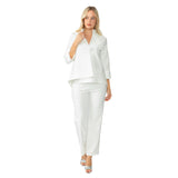 3D Floral Embroidered One-Button Jacket in White - 7268J-WHT