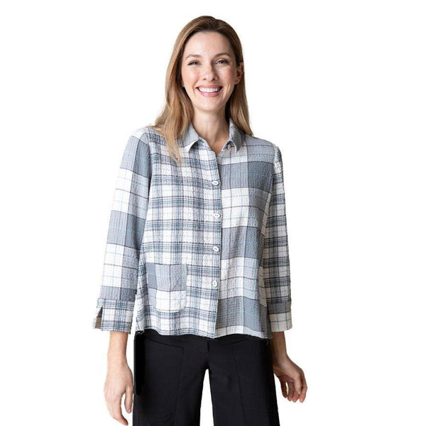 Habitat "Girl Gone Plaid"- Pocket Shirt in Winter White - 40790-WWT