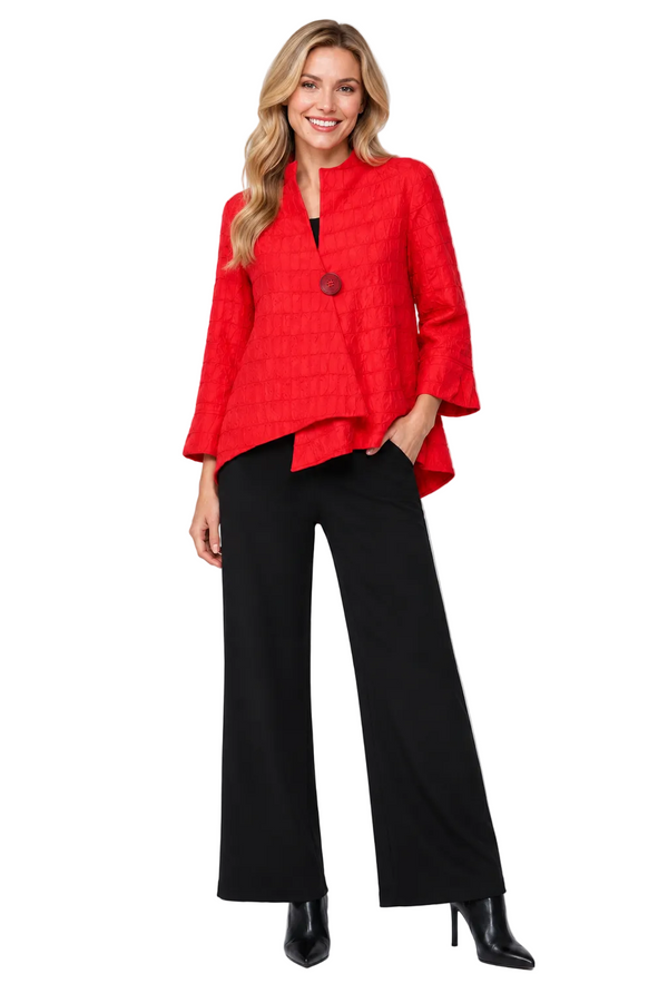 Textured One-Button Jacket in Red - 6288J-RD