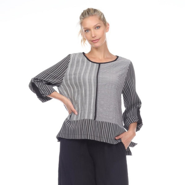 Moonlight Mixed Stripe Hi-Low Tunic Top - 2220