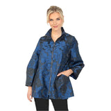 Two-Tone Floral Jacquard Jacket in Blue - 6673J