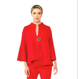 Techno-Knit Asymmetric Jacket in Red - 4577J-RD