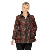 Striking Grid Jacquard Jacket in Rust - 7353J-RST