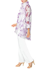 Effortless Elegance Sheer Floral Blouse in Purple - 2277J-PPL