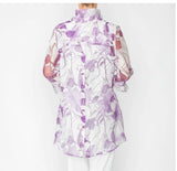 Effortless Elegance Sheer Floral Blouse in Purple - 2277J-PPL