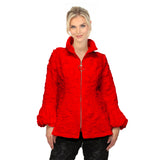 Textured Circle Jacquard Jacket in Red - 7238J-RD