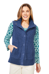 Heather Fleece Snap Vest - 23018