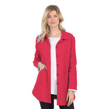 Button Front Waffle Shirt/Jacket in Raspberry - LW-110-RS