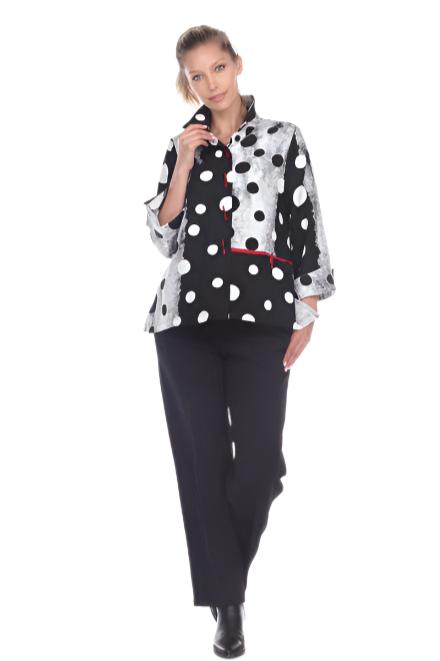 Moonlight Polka-Dot Button Front Jacket - 2342-POK - Sizes S & M Only!