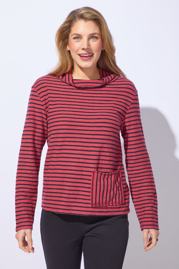 Santa Barbara Stripe Chill Funnel Neck - 23541