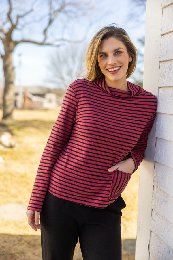 Santa Barbara Stripe Chill Funnel Neck - 23541